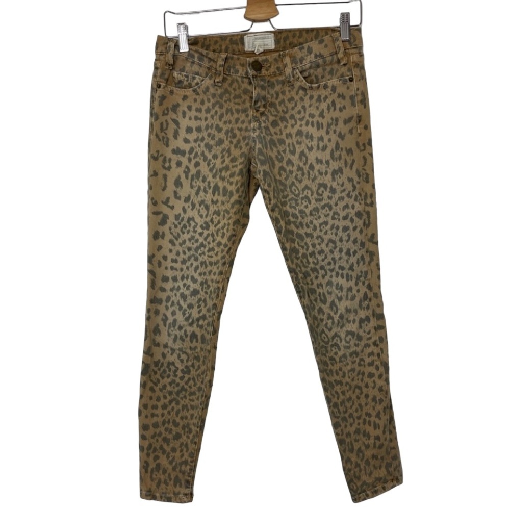 CURRENT/ELLIOTT The Stiletto camel leopard skinny jeans 26